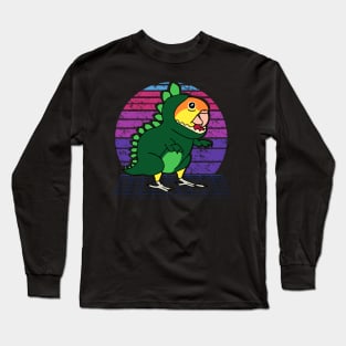 Vaporwave white bellied Caique Dinosaur Long Sleeve T-Shirt